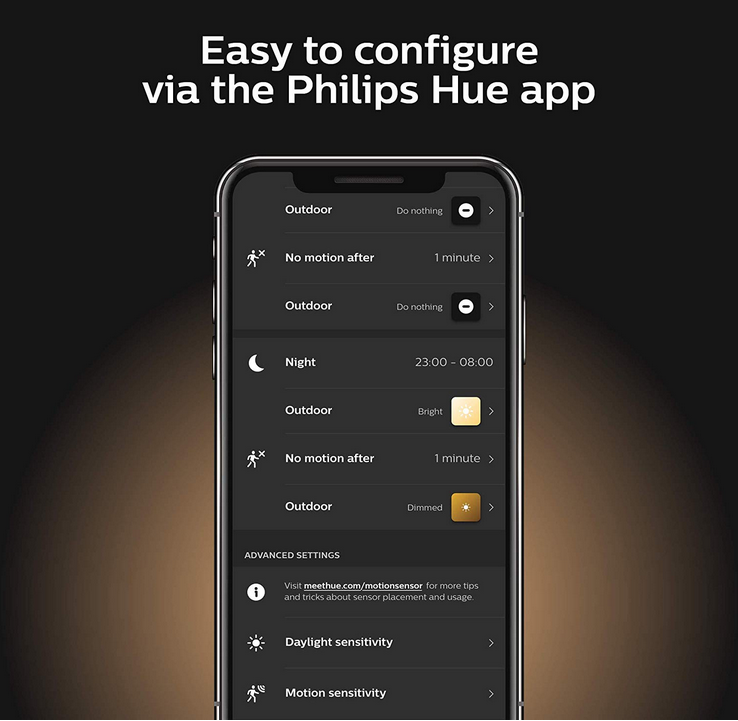Philips Hue Dusk-to-Dawn Outdoor Motion Sensor for Smart Home, - Image 5