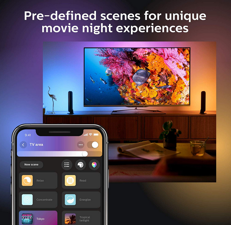 Philips - Hue Play White & Color Ambiance Smart LED Bar Light - Black (Single Pack) - Image 3