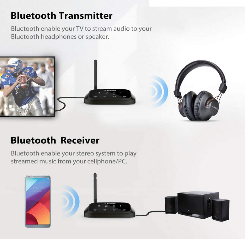 Avantree Oasis Plus aptX HD Long Range Bluetooth Transmitter Receiver for TV Audio, Home Stereo, Optical Digital, AUX & RCA, Wired & Wireless Simultaneously, Dual Link Low Latency - Image 2