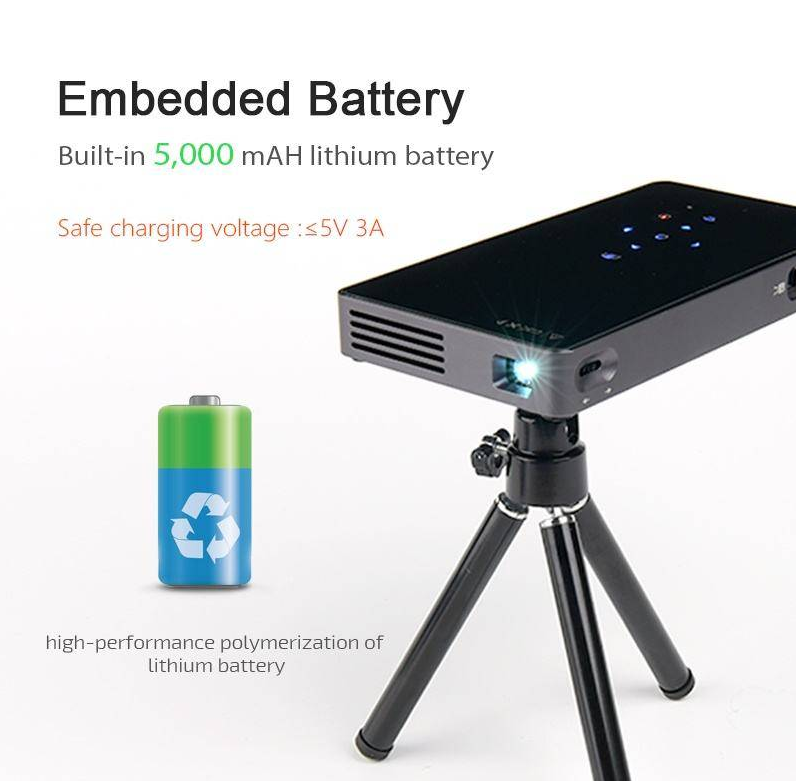 AUN Android 7.1 WIFI, Bluetooth, HDMI, Home Theater 2G+32G Mini D5S Smart Projector - Image 3