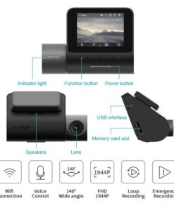 Alternative view of 70mai Dash Cam,1944P FHD Dash Camera Pro DVR Driving Recorder with GPS and WiFi and Night Vison for Cars, Voice Control, Emergency Recording, APP Control Dashboard, G-Sensor, WDR, Parking Monitor
