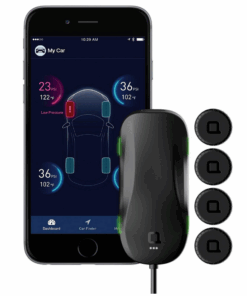 ZUS AccurateTemp Smart Tire Safety Monitor, TPMS with APP, Slow Leak Detection, Real Time Pressure & Temperature Alerts, Tire Pressure Monitoring System with 4 Upgraded External Cap Sensors