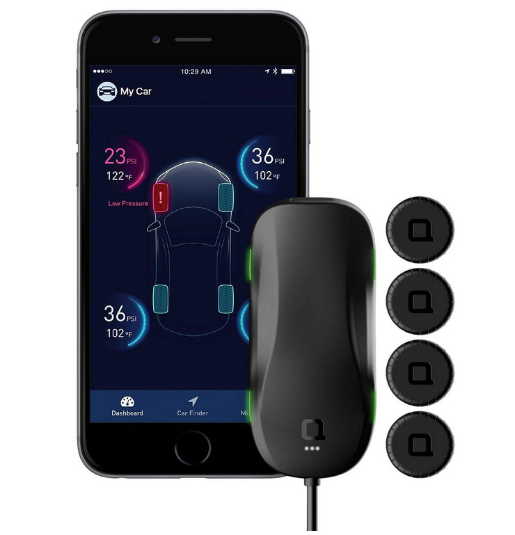 ZUS AccurateTemp Smart Tire Safety Monitor, TPMS with APP, Slow Leak Detection, Real Time Pressure & Temperature Alerts, Tire Pressure Monitoring System with 4 Upgraded External Cap Sensors