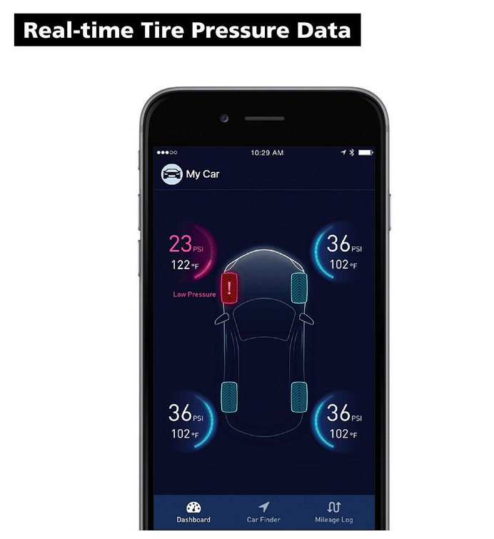 ZUS AccurateTemp Smart Tire Safety Monitor, TPMS with APP, Slow Leak Detection, Real Time Pressure & Temperature Alerts, Tire Pressure Monitoring System with 4 Upgraded External Cap Sensors - Image 7