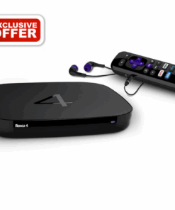 Roku 4 | HD and 4K UHD Streaming Media Player with Enhanced Remote (Voice Search, Lost Remote Finder, and Headphone), Quad-Core Processor, Dual-Band Wi-Fi, Ethernet, and USB Port (Open Box