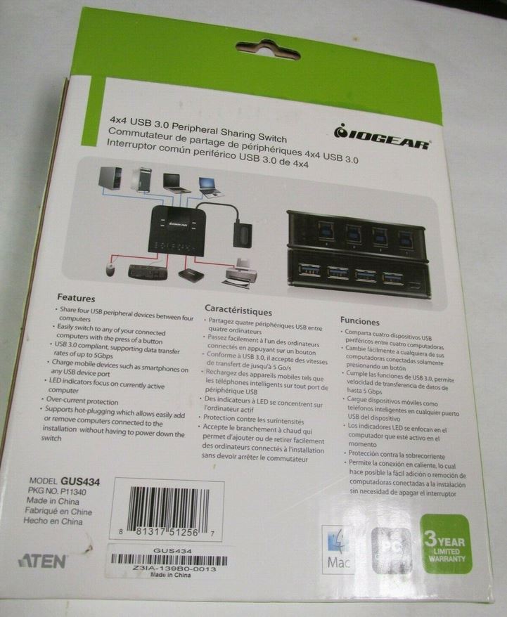 IOGEAR 3.0/4 Port Peripheral Sharing Switch (GUS434) - Image 5