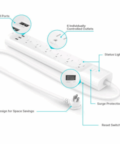 Alternative view of Kasa Smart WiFi Power Strip by TP-Link - 6 Outlet Surge Protection, Works with Alexa Echo & Google (HS300)