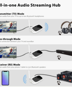 Alternative view of Avantree Long Range Bluetooth Transmitter Receiver for TV & PC, Wireless Audio Adapter Extender for Home Stereo Speakers, aptX Low Latency, Dual Link, Voice Guide, Digital Optical AUX RCA - Oasis