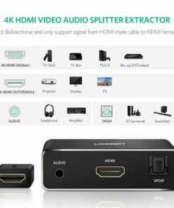Alternative view of Ugreen HDMI Audio Extractor 4K HDMI Audio Splitter Optical Toslink SPDIF Audio Adapter Converter 3.5 jack for PS4, HDMI Splitter