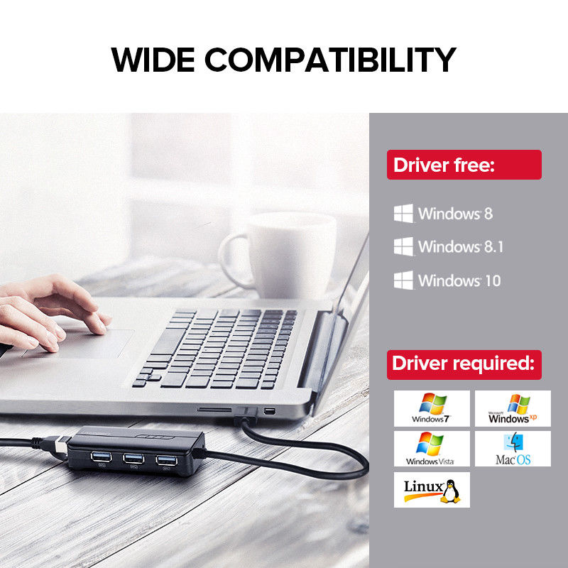 Ugreen Gigabit Ethernet Adapter 3 Ports USB 3.0/ 2.0 Hub +RJ45 Network for Mi Box 3/S/MacBook/Windows/Linux - Image 9
