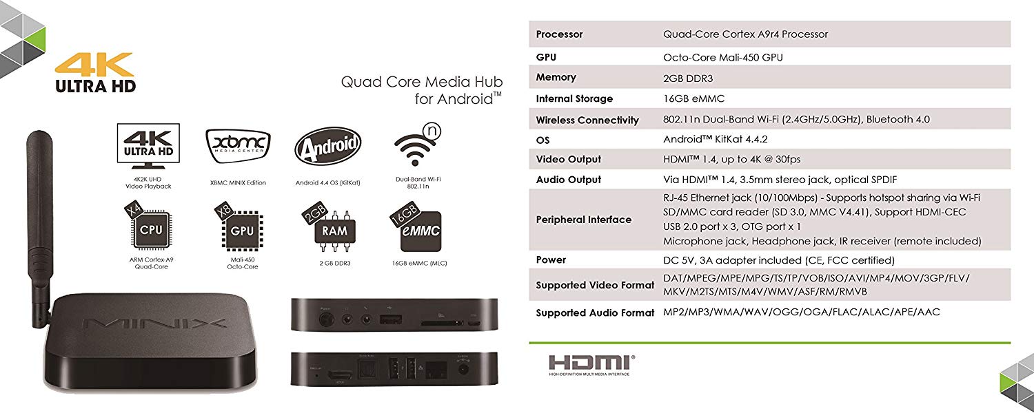 Minix Neo X8 Plus Streaming Media Player Black - Image 3