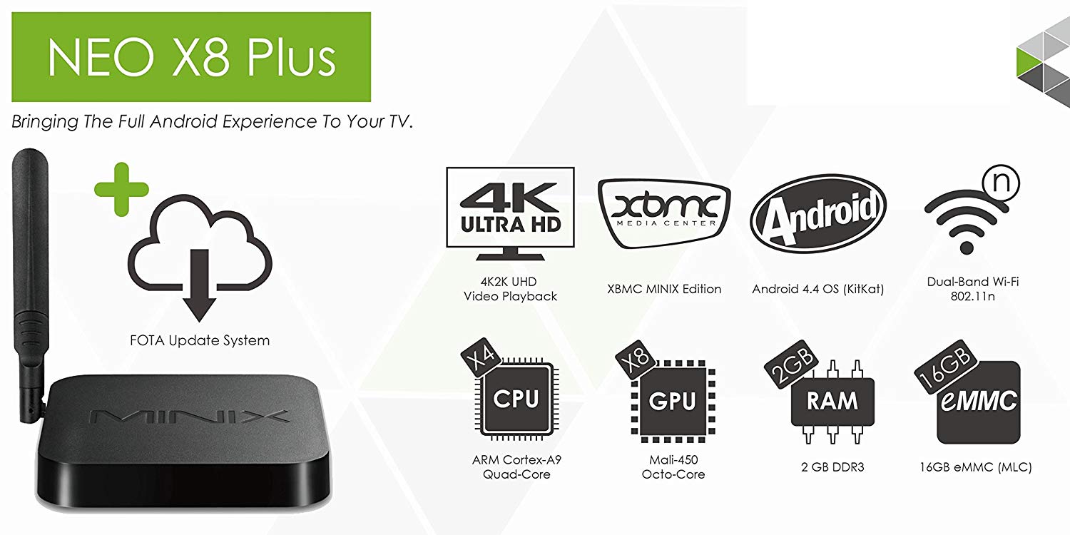 Minix Neo X8 Plus Streaming Media Player Black - Image 2