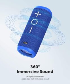 Tribit StormBox Bluetooth Speaker - 24W Portable Speaker, 360° Surround Sound, Enhanced Bass, Wireless Dual Pairing, IPX7 Waterproof, 20-Hour Playtime, 66ft Bluetooth Range Outdoor Speaker