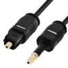 Toslink to Mini Toslink Cable (3 FT), Digital Optical Audio Male to Male S/PDIF Fiber Optic Cord for Mi Box S Apple MacBook Pro, Mac Pro/Mini, iMac, Chromecast Audio