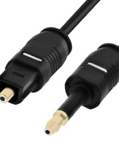 Toslink to Mini Toslink Cable (3 FT), Digital Optical Audio Male to Male S/PDIF Fiber Optic Cord for Mi Box S Apple MacBook Pro, Mac Pro/Mini, iMac, Chromecast Audio