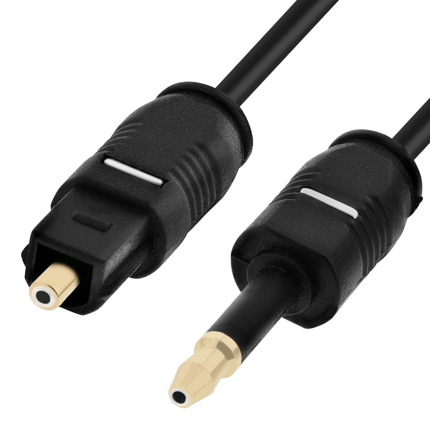 Toslink to Mini Toslink Cable (3 FT), Digital Optical Audio Male to Male S/PDIF Fiber Optic Cord for Mi Box S Apple MacBook Pro, Mac Pro/Mini, iMac, Chromecast Audio