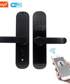 WiFi Fingerprint Smart Door Lock,Touchscreen, Electronic Keyless Entry Door Mortise Lock with RFID Cards + Smart Life App Remotely and Mechanical Key