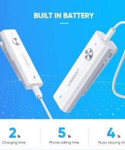 Alternative view of UGREEN Bluetooth Receiver 5.0 HiFi Wireless Audio Adapter , Microphone 3.5mm AUX Adapter Pairs with Cell Phone, PC, Tablet, and Bluetooth Transmitter