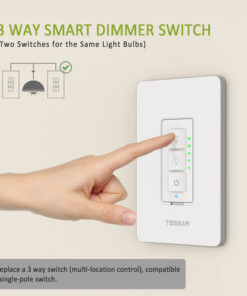 Alternative view of Tessan STD02 3-Way Smart Dimmer Switch (White) working with Amazon Alexa, Google Assistant