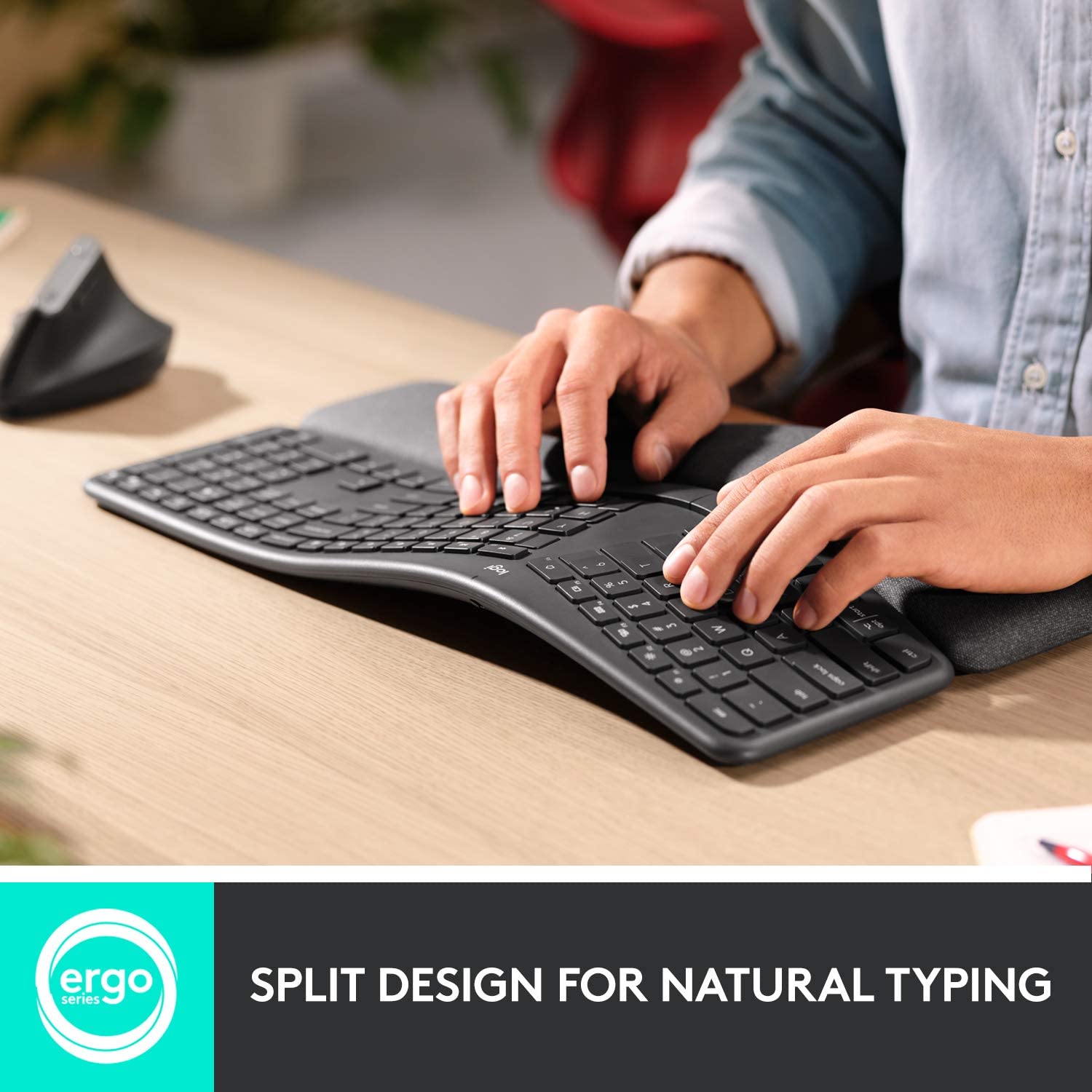 Logitech Ergo K860 Wireless Ergonomic Keyboard with Wrist Rest - Split Keyboard Layout for Windows/Mac, Bluetooth or USB Connectivity - Image 9