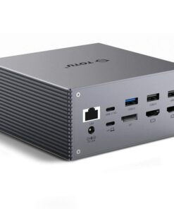 TOTU USB-C 4K@30Hz Triple Display Docking Station with Charging Support for Macbook Pro & Windows USB 3.1 Gen2 Type C Systems (2 HDMI,DP,7 USB Ports, 60W USB PD),NOT for macOS Extended Display
