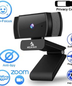 NexiGo AutoFocus 1080p Webcam with Microphone and Privacy Cover