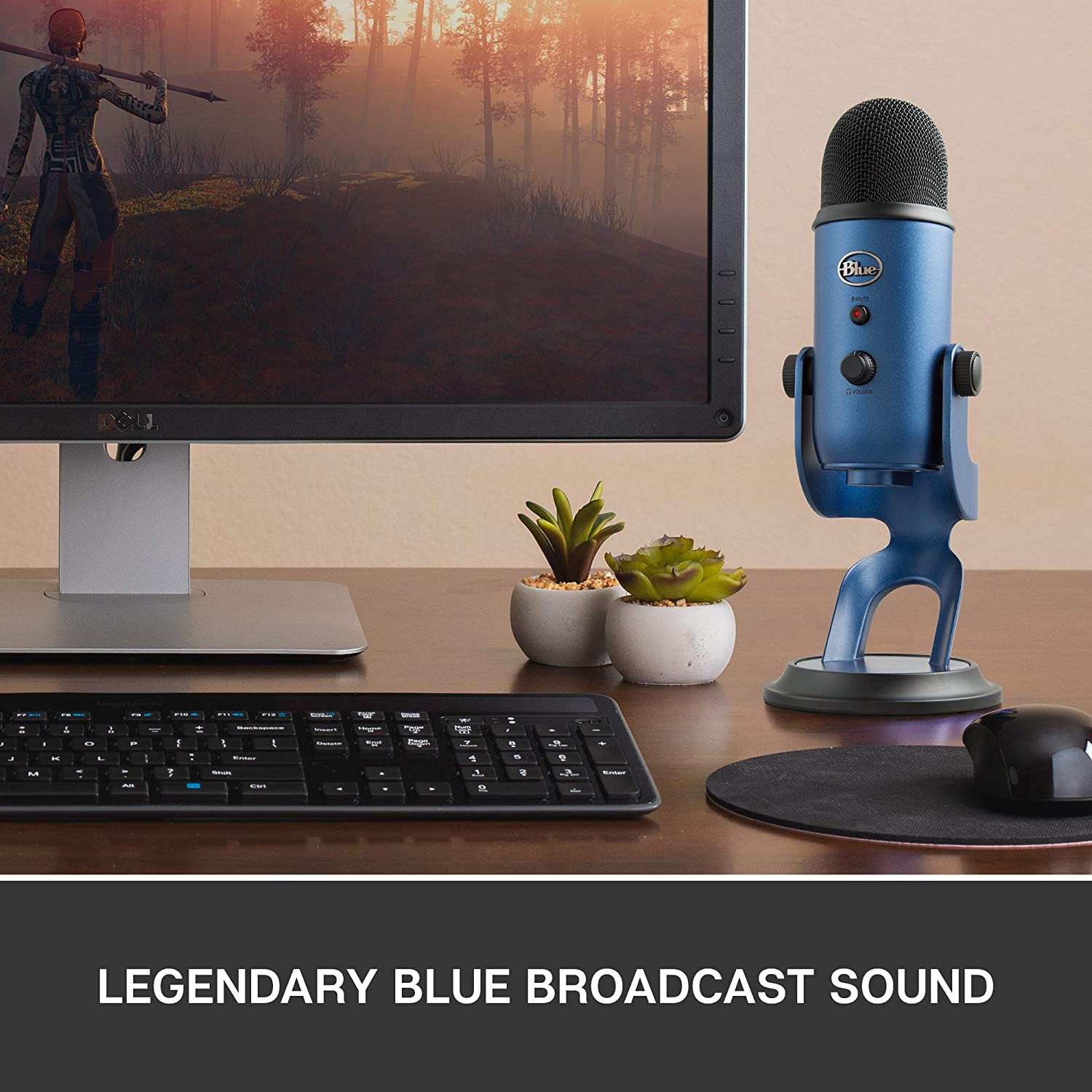 Blue Yeti USB Mic for Recording and Streaming on PC and Mac, 3 Condenser Capsules, 4 Pickup Patterns, Headphone Output and Volume Control, Mic Gain Control, Adjustable Stand, Plug and Play (Midnight Blue) - Image 9