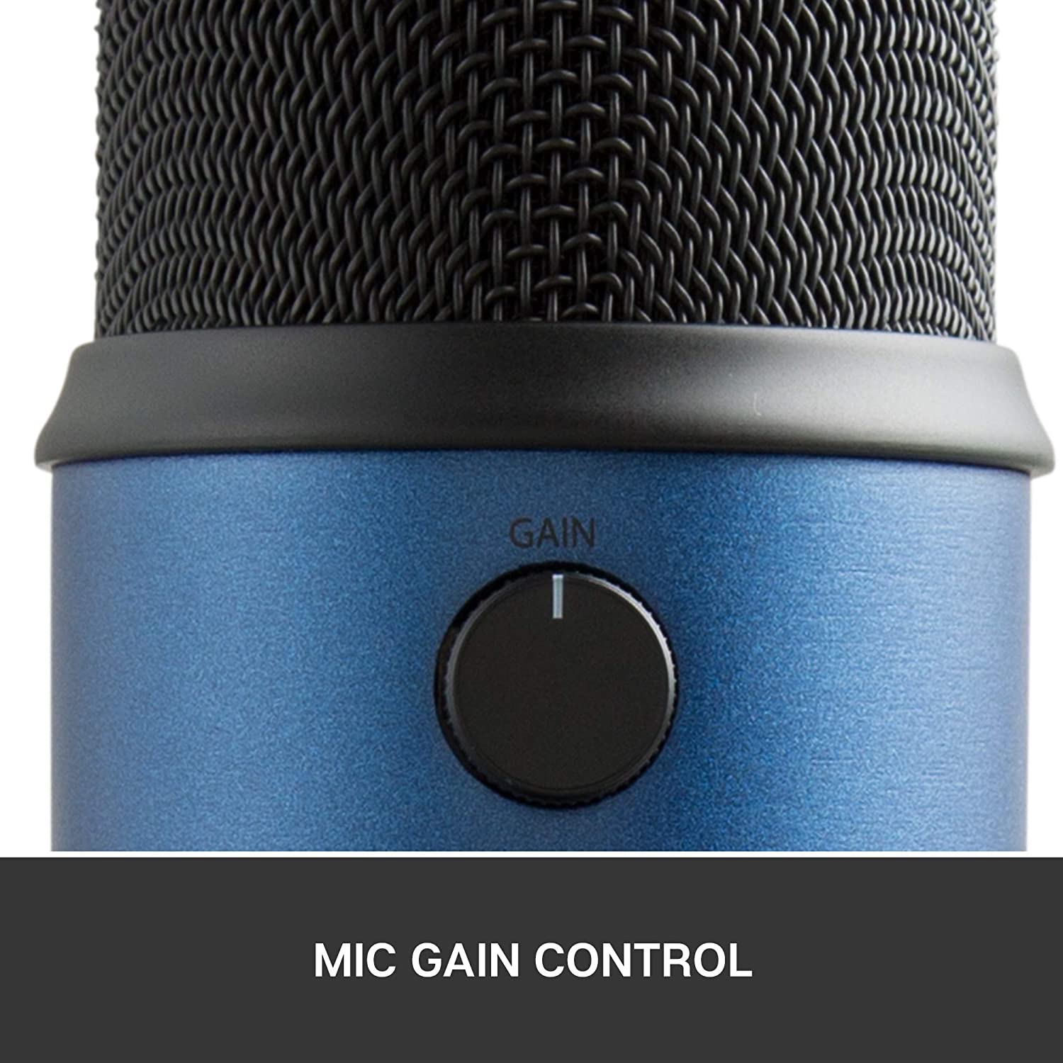 Blue Yeti USB Mic for Recording and Streaming on PC and Mac, 3 Condenser Capsules, 4 Pickup Patterns, Headphone Output and Volume Control, Mic Gain Control, Adjustable Stand, Plug and Play (Midnight Blue) - Image 6
