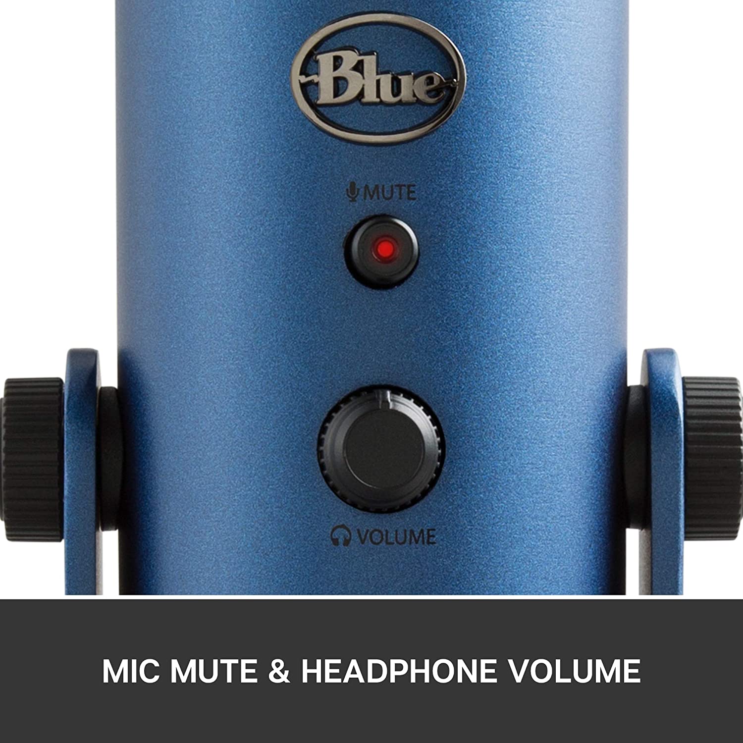 Blue Yeti USB Mic for Recording and Streaming on PC and Mac, 3 Condenser Capsules, 4 Pickup Patterns, Headphone Output and Volume Control, Mic Gain Control, Adjustable Stand, Plug and Play (Midnight Blue) - Image 11