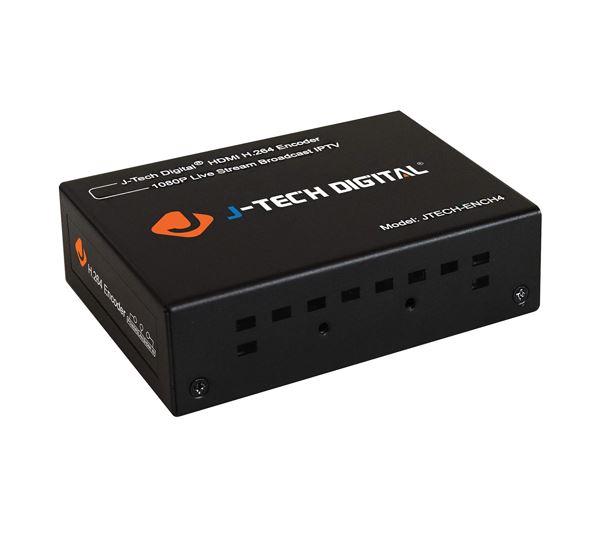 J-Tech Digital H.264 IP Encoder 1080p@60Hz Supports RTSP, RTP, RTMPS, RTMP, HTTP, UDP, ONVIF, Live Broadcast for YouTube, Facebook, Twitch