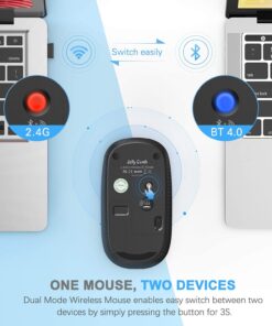 Alternative view of Bluetooth Mouse, Jelly Comb MS003 Slim Dual Mode(Bluetooth 4.0 + USB) 2.4GHz Wireless Bluetooth Mouse for Laptop, iPad, MacBook, PC- For Windows 8.0/ MacOS 10.10/ iPad OS 13/ Android 4.3 or Above