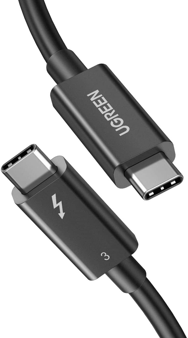 UGREEN Thunderbolt 3 Cable 1.6ft, 40Gbps USB-C to USB-C Cable 100W Fast Charging 5K Video USB 3.1 Gen 2/1 Compatible with MacBook Pro/Air, Huawei MateBook, ThinkPad X1, Yoga C930, XPS13/15, EliteBook
