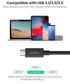 Alternative view of UGREEN Thunderbolt 3 Cable 1.6ft, 40Gbps USB-C to USB-C Cable 100W Fast Charging 5K Video USB 3.1 Gen 2/1 Compatible with MacBook Pro/Air, Huawei MateBook, ThinkPad X1, Yoga C930, XPS13/15, EliteBook