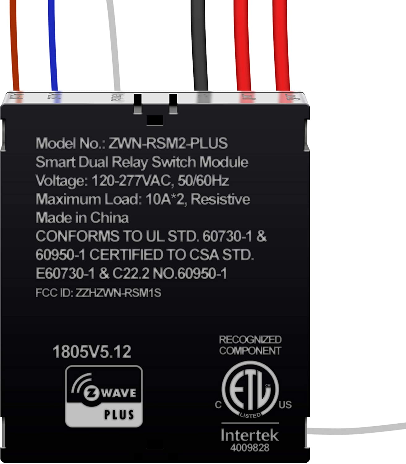 ENERWAVE Z-Wave Plus Dual Relay Module ZWN-RSM2-PLUS, Black (New Version)