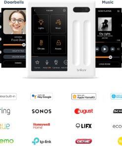Alternative view of Brilliant Smart Home Control— Alexa Built-In & Compatible with Ring, Sonos, Hue, Kasa/TP-Link, Wemo, SmartThings, Apple HomeKit — In-Wall Touchscreen Control for Lights, Music