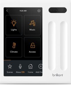 Brilliant Smart Home Control— Alexa Built-In & Compatible with Ring, Sonos, Hue, Kasa/TP-Link, Wemo, SmartThings, Apple HomeKit — In-Wall Touchscreen Control for Lights, Music