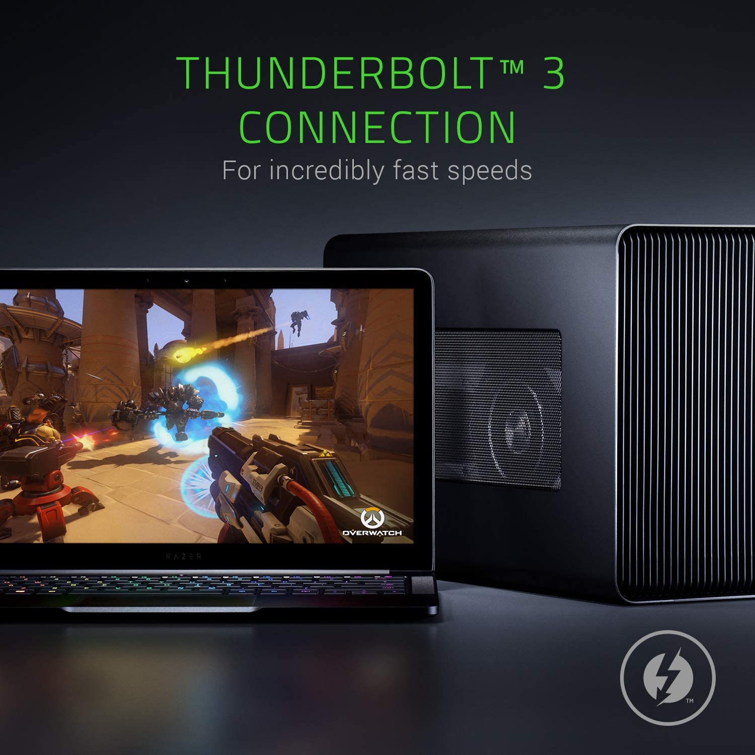 Razer Core X External GPU Enclosure (eGPU): Compatible with Windows & Mac Thunderbolt 3 Laptops - NVIDIA /AMD PCIe Support - 650W PSU