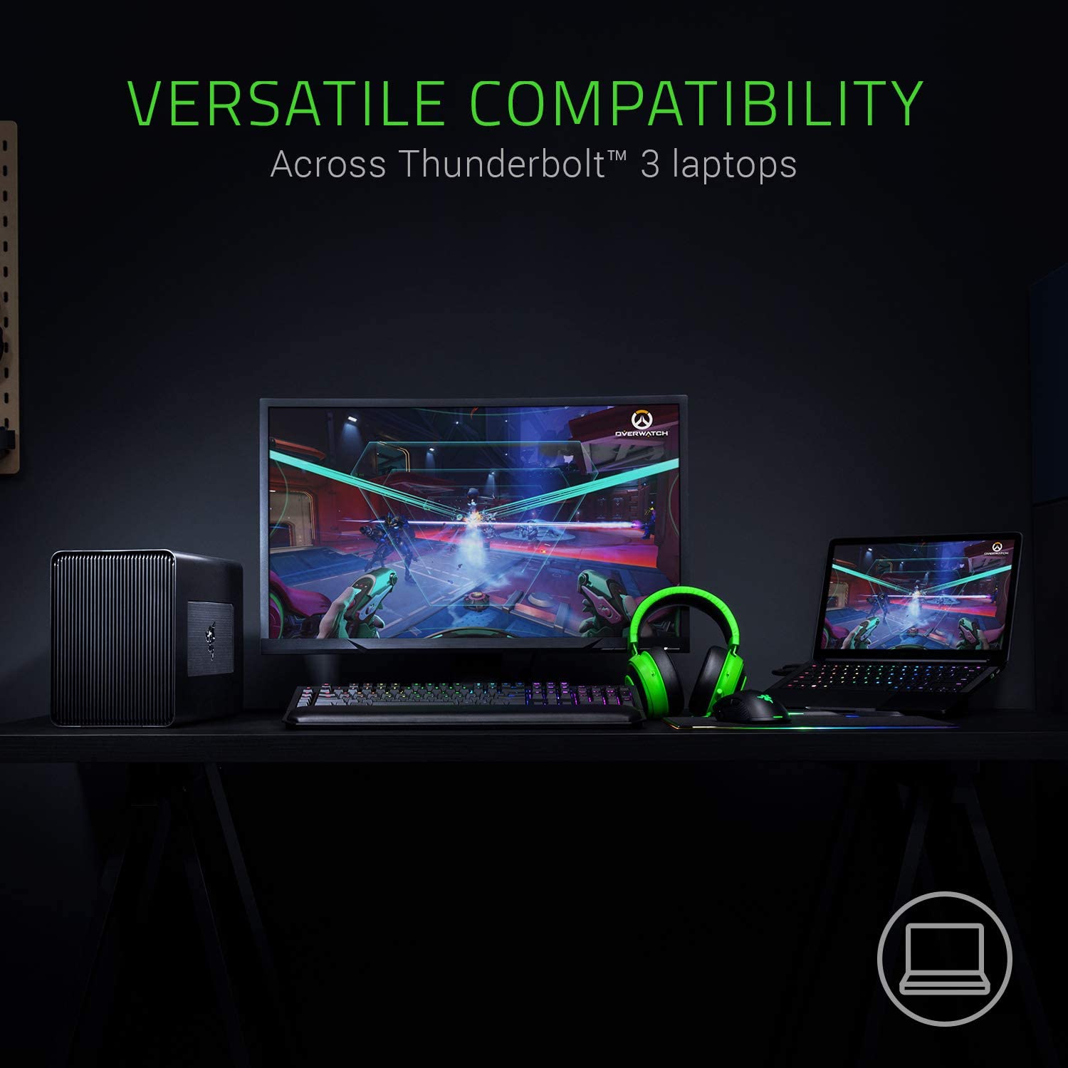 Razer Core X External GPU Enclosure (eGPU): Compatible with Windows & Mac Thunderbolt 3 Laptops - NVIDIA /AMD PCIe Support - 650W PSU - Image 4