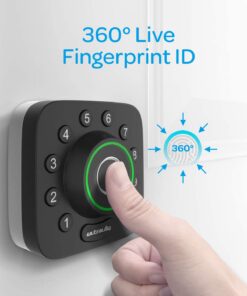 ULTRALOQ U-Bolt Pro Smart Lock + Bridge WiFi Adaptor, 6-in-1 Keyless Entry Door Lock with WiFi, Bluetooth, Biometric Fingerprint and Keypad, Smart Door Lock
