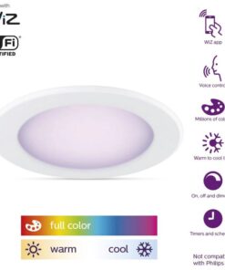 Philips Color and Tunable  5/6 in. LED 65W Equivalent Dimmable Smart Wi-Fi Wiz Connected Recessed Downlight Kit
