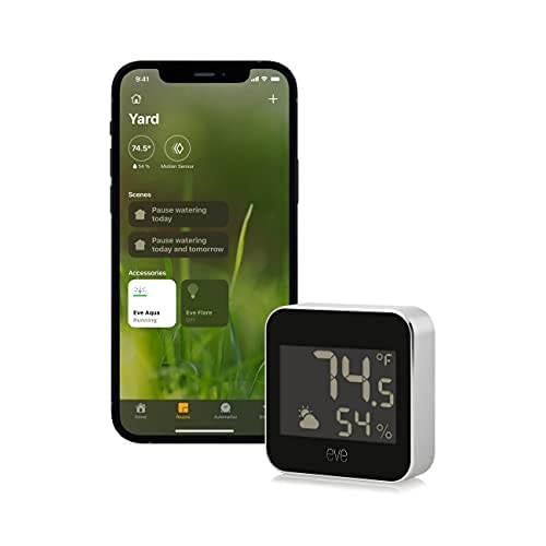 Eve Weather - Apple HomeKit Smart Home, Connected Outdoor Weather Station for Tracking Temperature, Humidity & Barometric Pressure, Precision Sensors, Wireless, Bluetooth