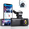 REDTIGER 4K Dual Dash Cam Built-in WiFi GPS Front 4K/2.5K and Rear 1080P Dual Dash Camera for Cars