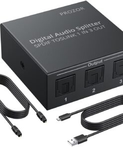 PROZOR Digital Optical Audio Splitter 5.1CH 1 x 3 SPDIF Toslink Splitter