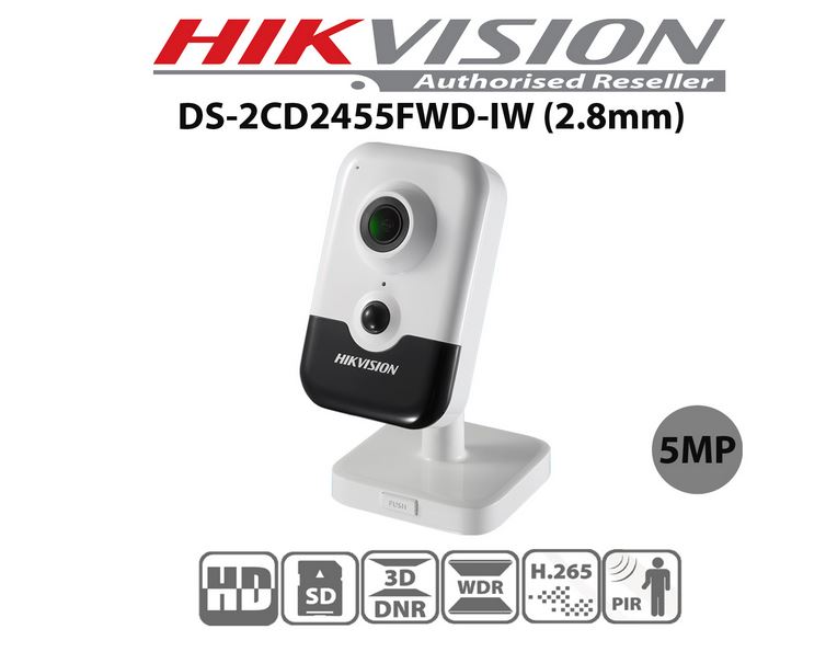 Hikvision DS-2CD2455FWD-IW 5MP Wi-Fi Network Cube Camera with Night Vision