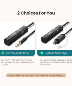 UGREEN Bluetooth Transmitter 5.0 aptX LL 3.5mm Aux Optical Audio Music Adapter